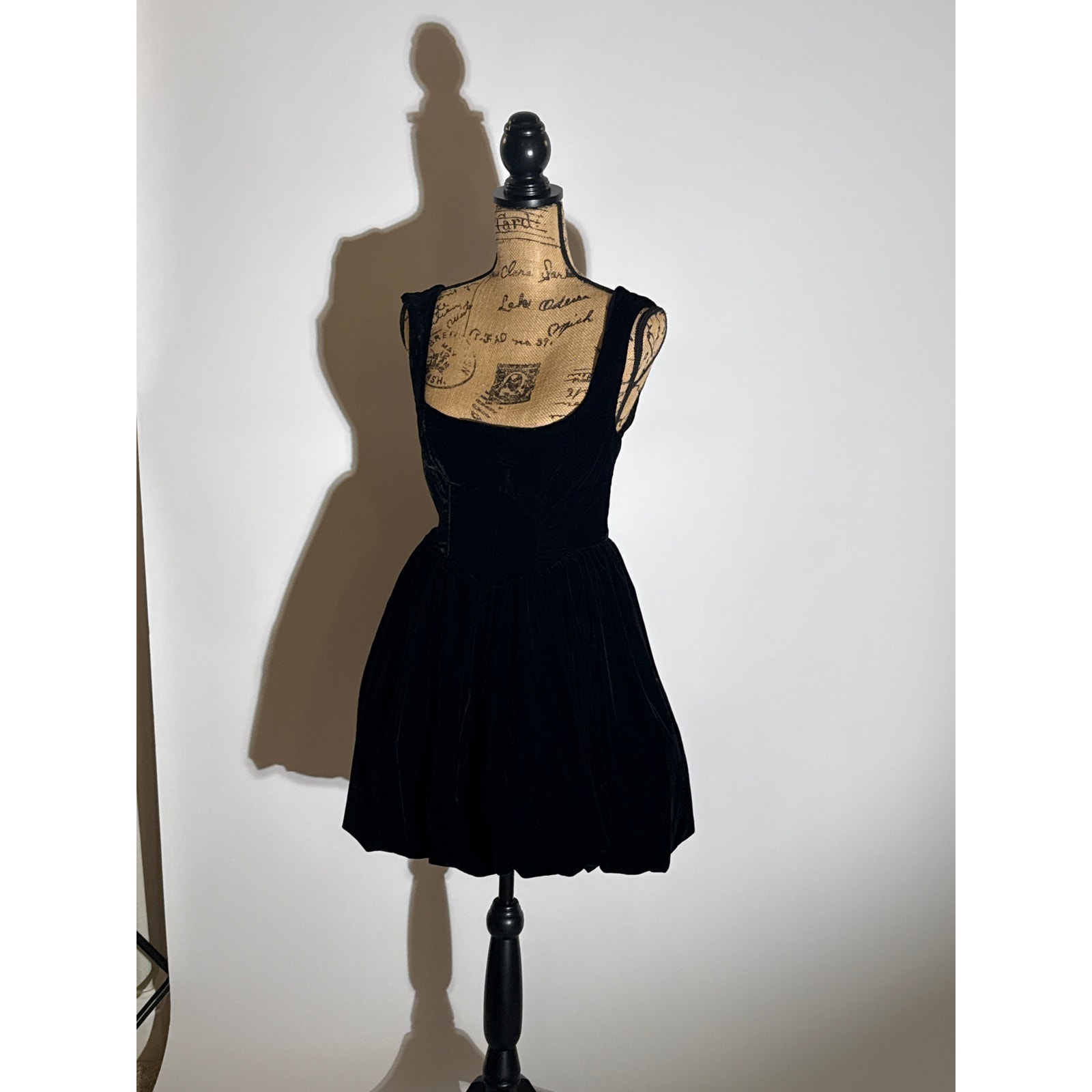 Bhldn Black Velvet Night Dress Medium